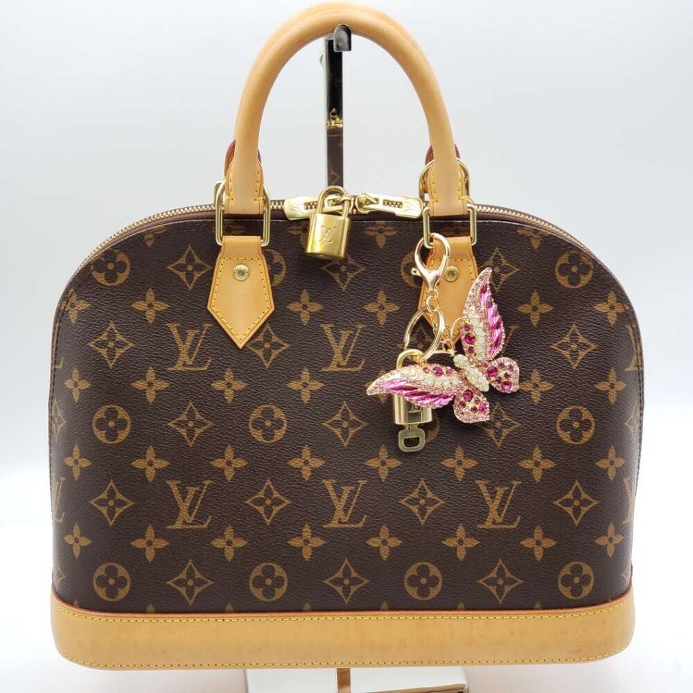 LV Gold Padlock & Key 🔒 Authentic Louis Vuitton Bag Unbranded Butterfly Charm